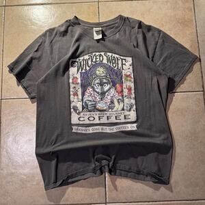 Vintage wicked wolf coffee cotton tee Size L in mens